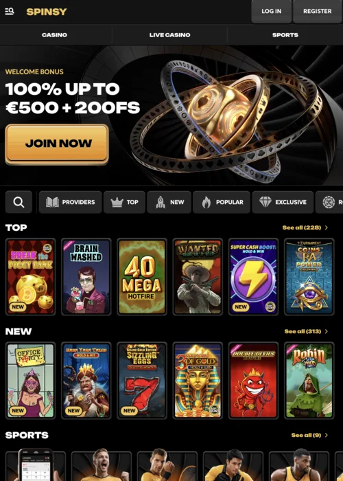 Spellen Spinsy Casino